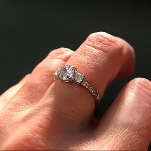 BUNDLE Charmed Aroma Sterling Silver Size 7 Ring With Three Square Centre Stones